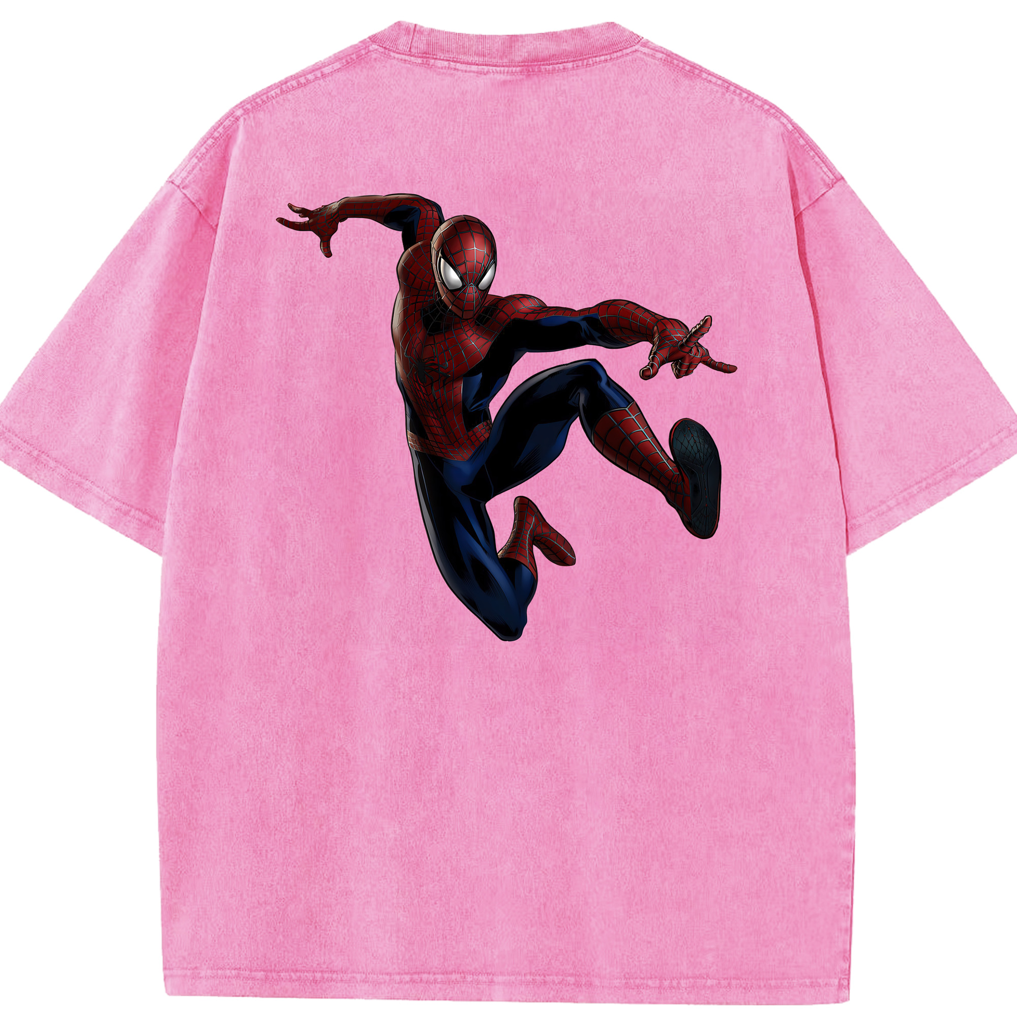 （画像用） Spider Man スパイダーマン 綿100% ヴィンテージ風 半袖Tシャツ（背面プリント）